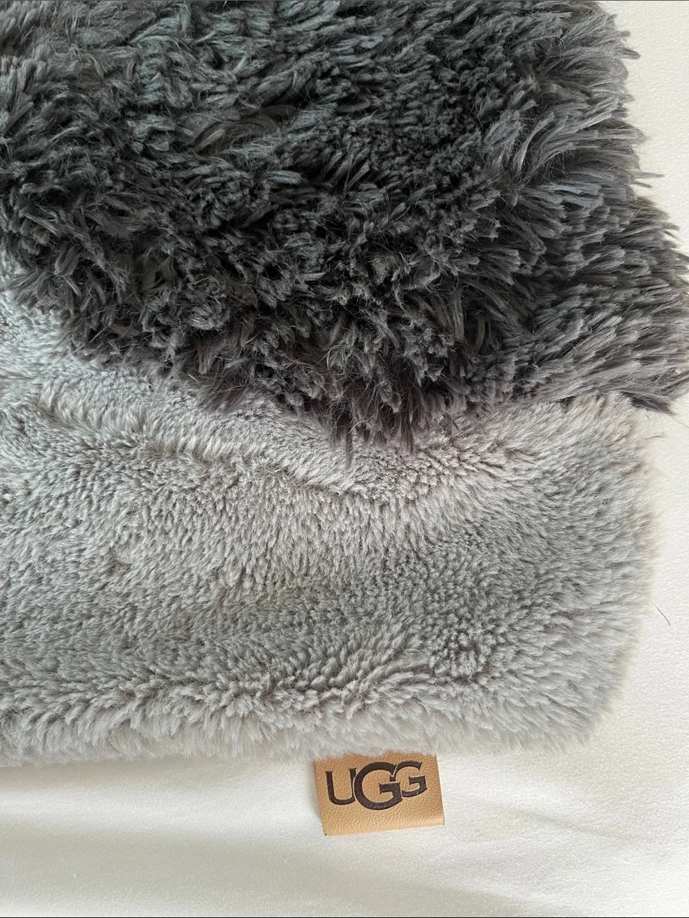Ugg patchwork faux fur textured tones pillow sham super soft square 20x20”
